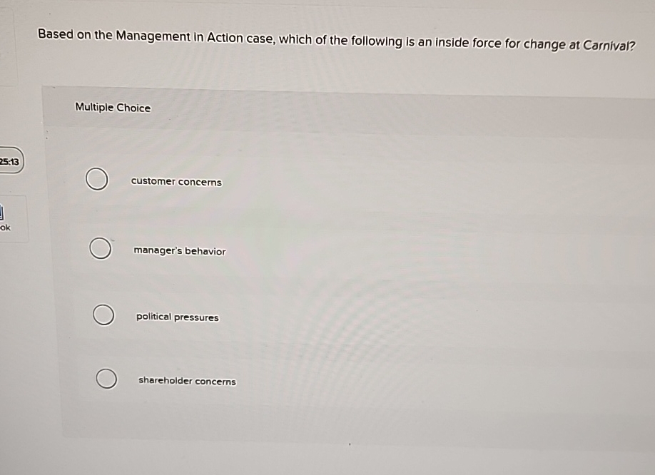 Solved Based on the Management in Action case, which of the | Chegg.com