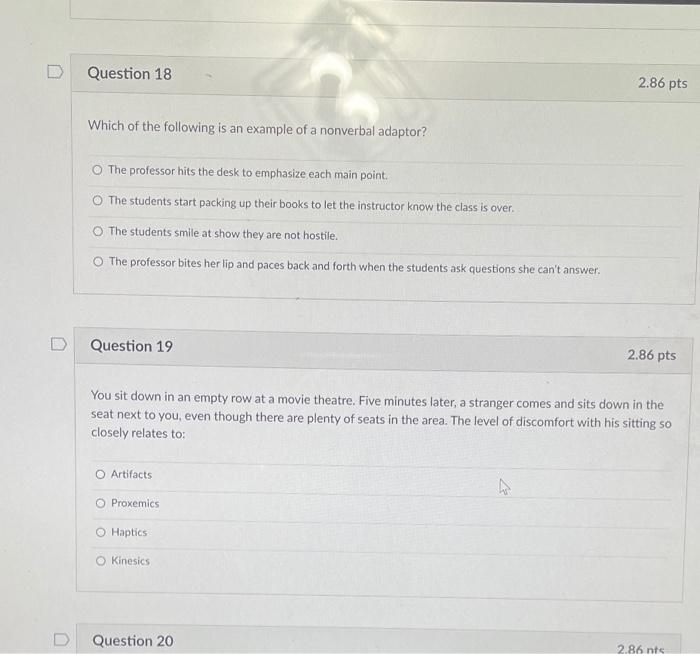 Solved Question 18 2.86 pts Which of the following is an | Chegg.com