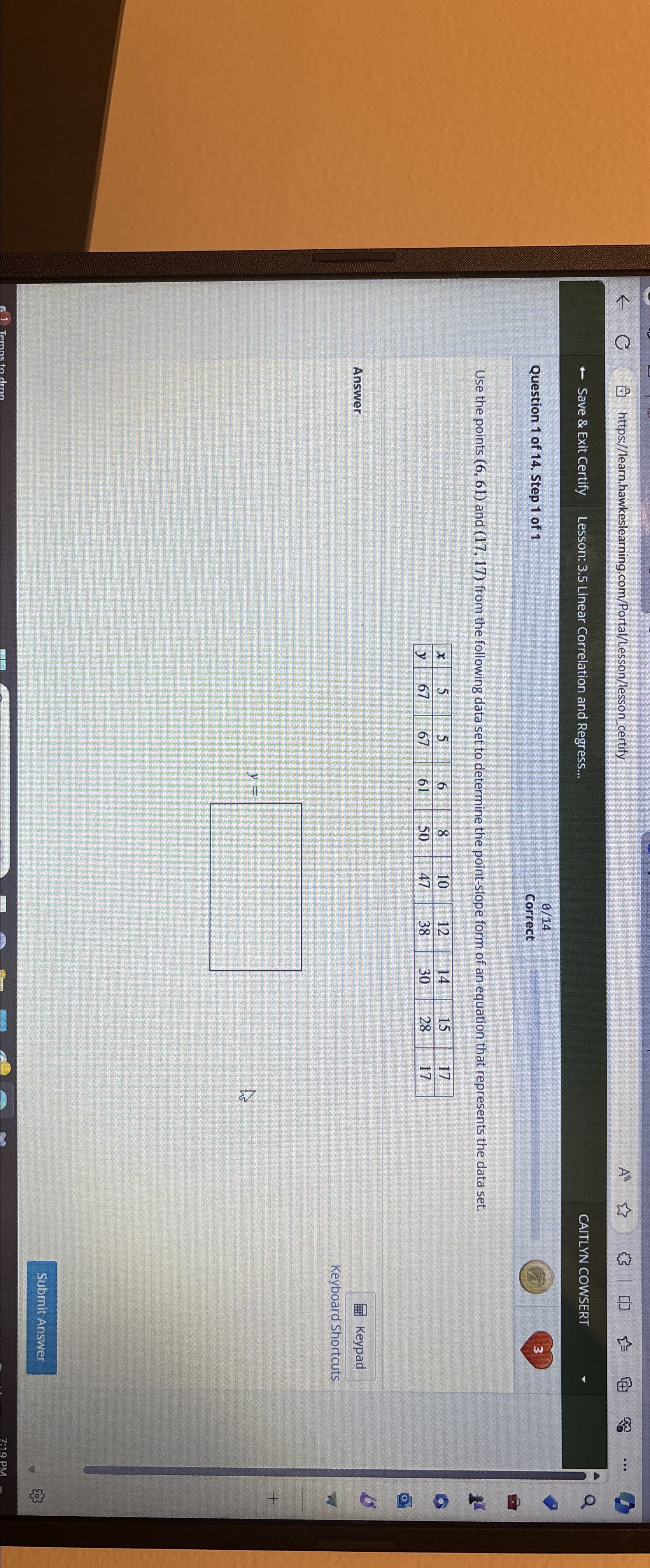 Solved Question 1 ﻿of 14, ﻿Step 1 ﻿of 1014CorrectUse the | Chegg.com