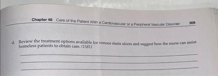 Solved Chapter 48 Care of the Patient with a Cardiovascular | Chegg.com