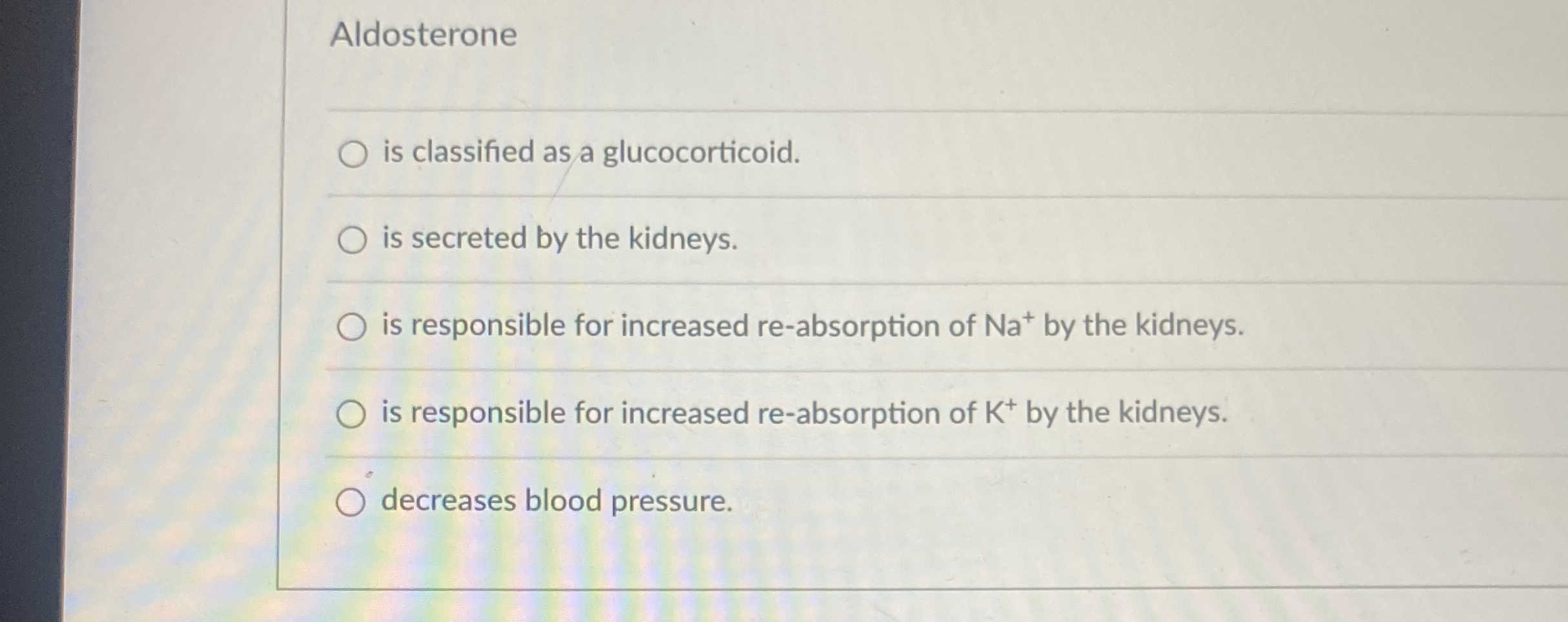 Solved Aldosteroneis classified as a glucocorticoid.is | Chegg.com