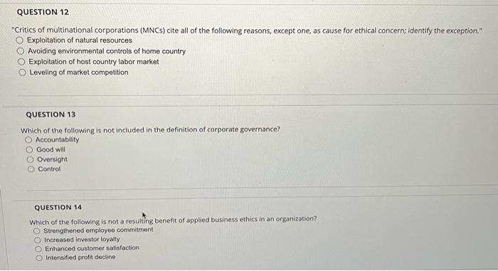 Solved &ldquo;Critics of multinational corporations (MNCs) cite | Chegg.com