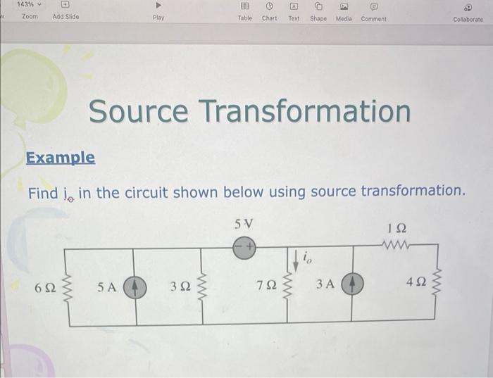 Solved Source Transformation Example Find Iσ In The Circuit | Chegg.com