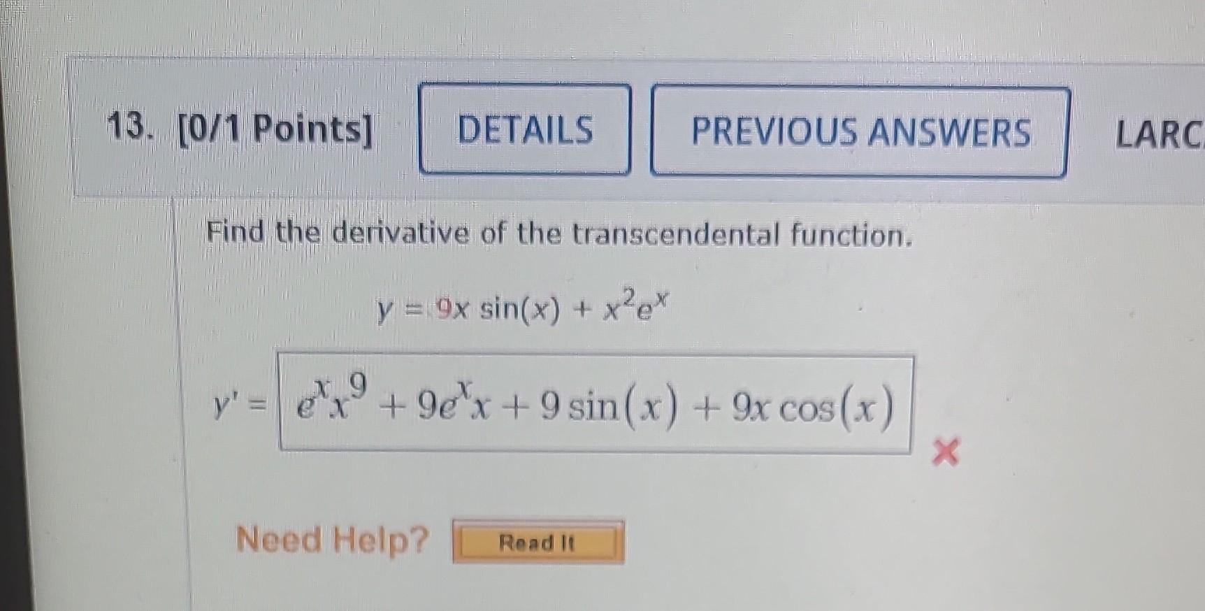 find the derivative of the transcendental function f x x2 tan x