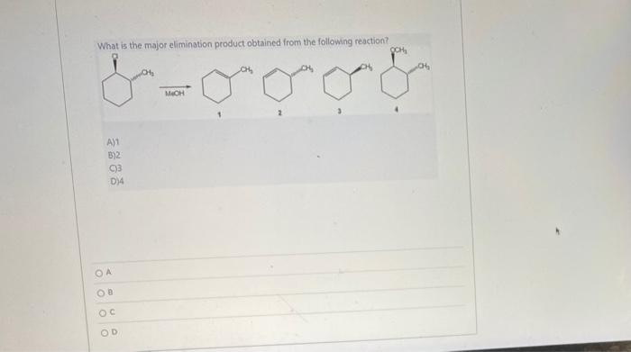 Solved What is the major elimination product obtained from | Chegg.com