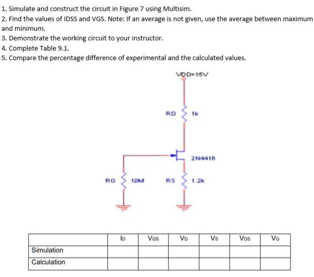 Solved 1. Simulate and construct the circuit in Figure 7 | Chegg.com