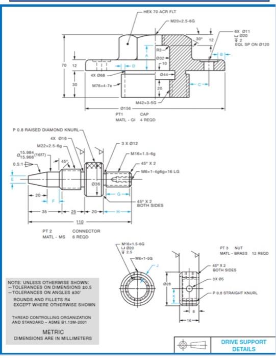 Solved USING THE ENGINEERING DRAWING SHOWN BELOW (NEXT | Chegg.com