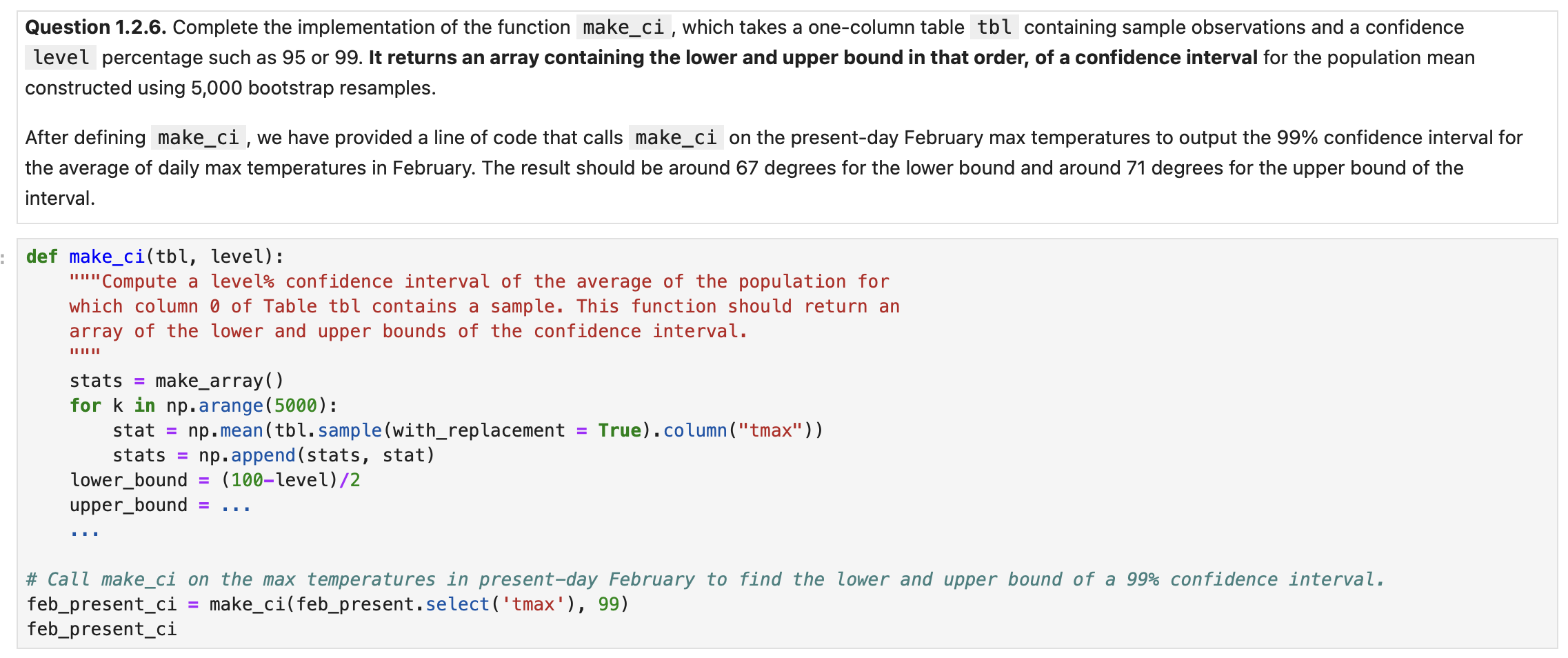 Solved Question 1.2.6. ﻿Complete the implementation of the | Chegg.com