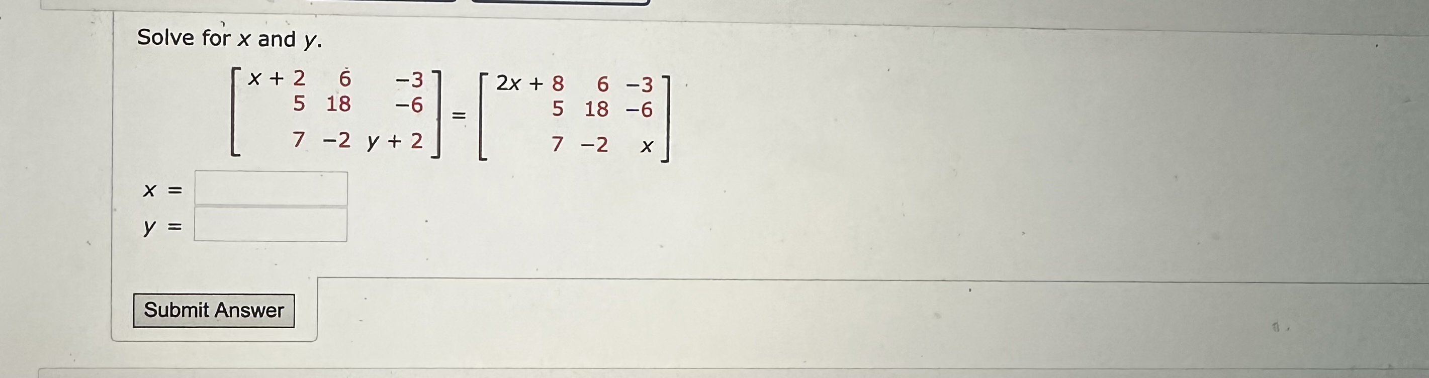 Solved Solve For X and Y x y y Chegg