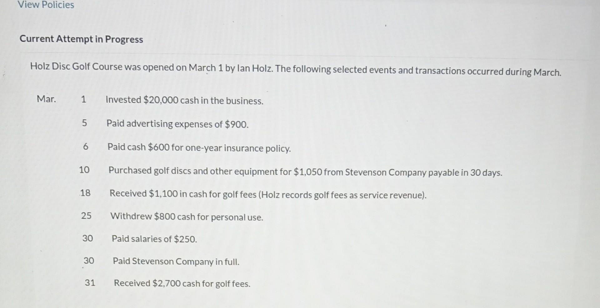 Holz Disc Golf Course was opened on March 1 by lan