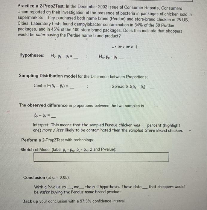 Solved Practice a 2PropZTest In the December 2002 issue of