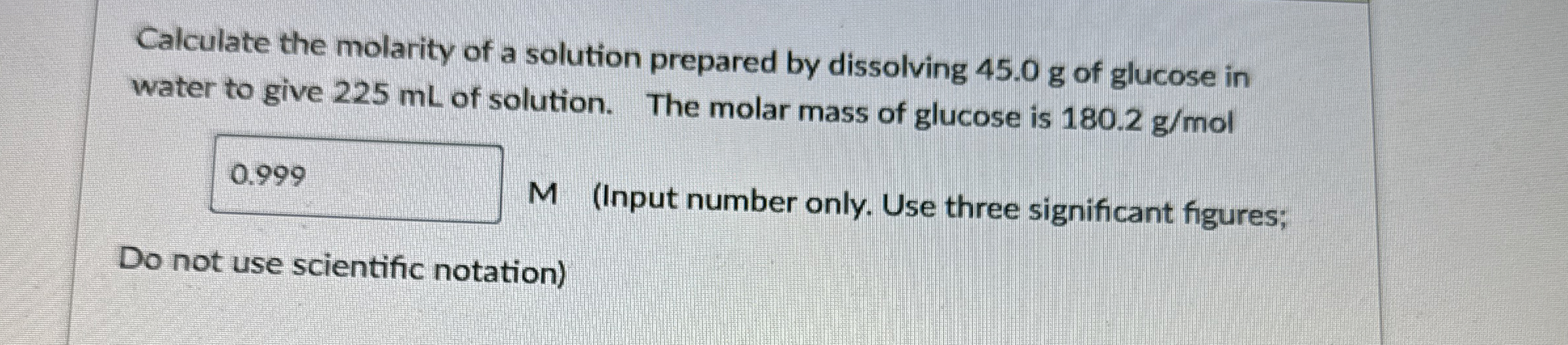 Calculate The Molarity Of A Solution Prepared By Chegg Com