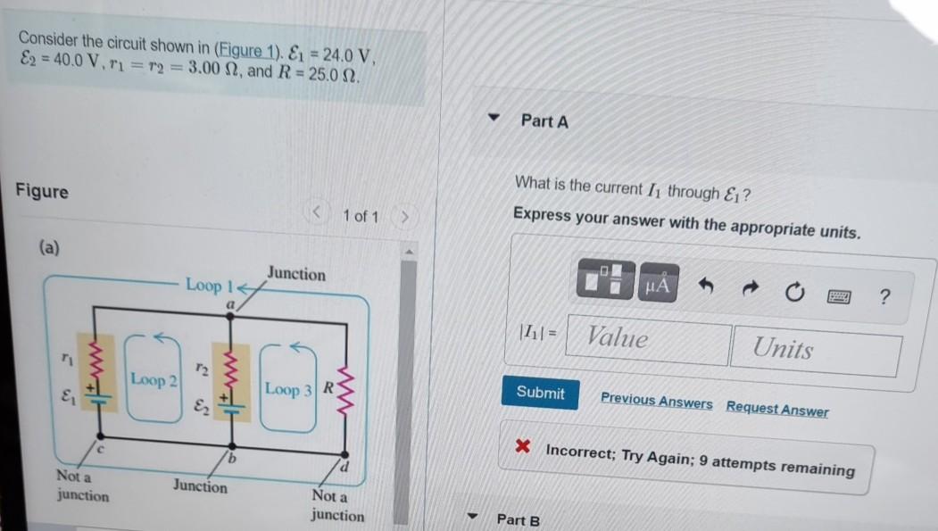 Solved Consider the circuit shown in (Figure 1). E1 = 24.0 | Chegg.com