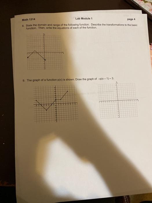 Solved Page 3 Lab Module 1 Math 1314 4. Sketch the function | Chegg.com