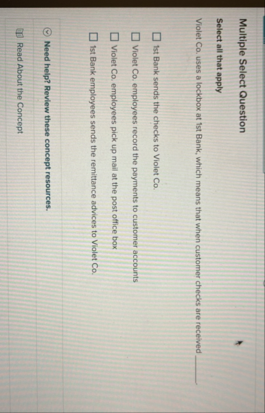 Solved Multiple Select QuestionSelect all that applyViolet | Chegg.com