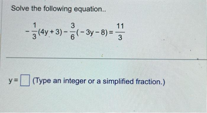 Solved Solve the following equation.. | Chegg.com