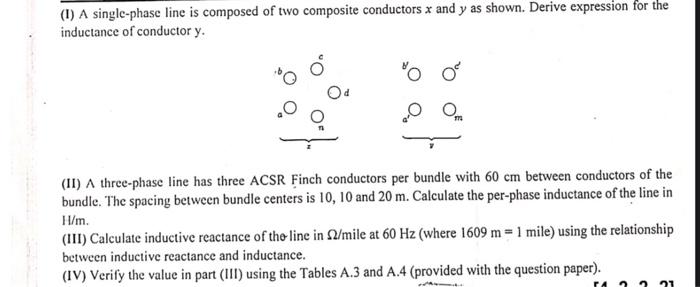 Solved (1) A single-phase line is composed of two composite | Chegg.com