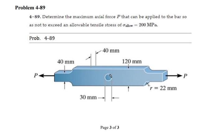 Solved 4 89 Determine The Maximum Axial Force P That Can Be 7010