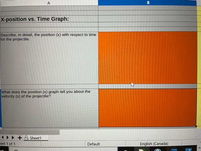 Solved A X-position vs. Time Graph: Describe, in detail, the | Chegg.com