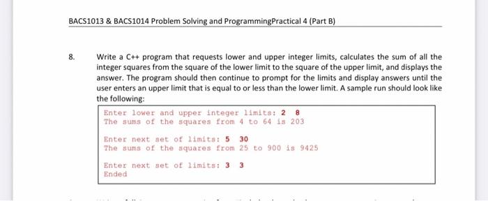 Solved Write a C++ program that requests lower and upper | Chegg.com