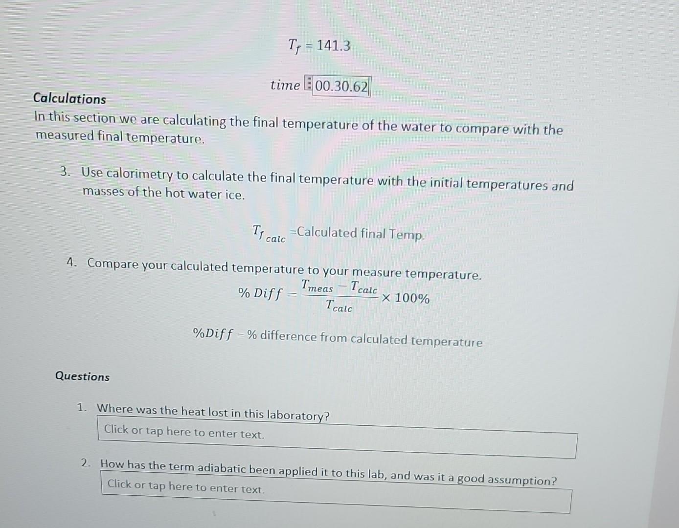 Solved Procedure 2- Ice And Hot Water Ne Are Going To Mix 