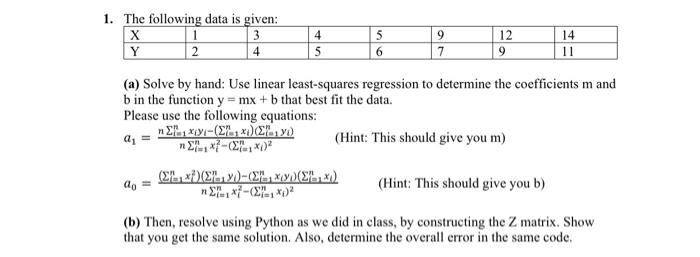 Please Solve Both Parts. Part(b) ONLY Use Python. DO | Chegg.com