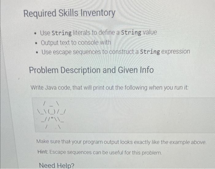 Solved Required Skills Inventory - Use String literals to | Chegg.com