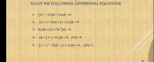 Solve The Following Differential Equations A X Chegg Com