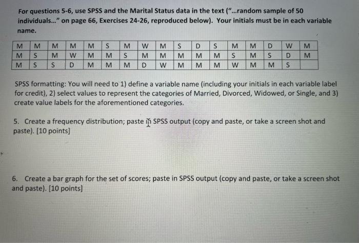Solved For questions 5-6, use SPSS and the Marital Status | Chegg.com