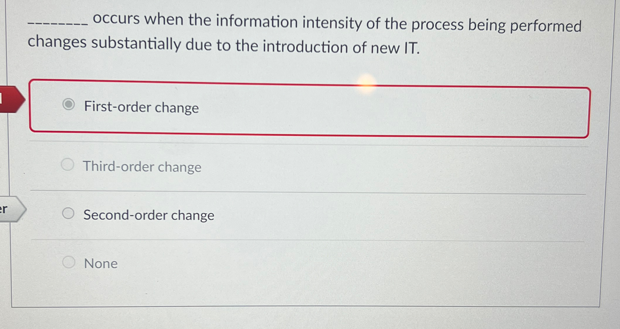 Solved q, ﻿occurs when the information intensity of the | Chegg.com