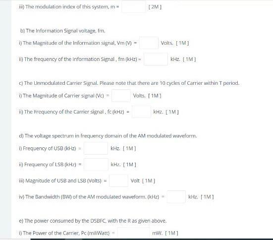Solved mW. [1M1 ii) The Power of USB only (millWatt) i) | Chegg.com