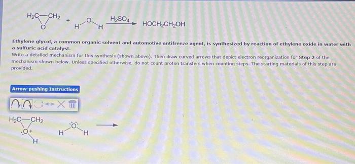 Ethylene glycol, a common organic solvent and automotive antifreeze agent, is synthesized by reaction of ethylene oxide in wa