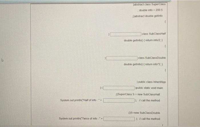 Solved i need the answer complete the following java | Chegg.com