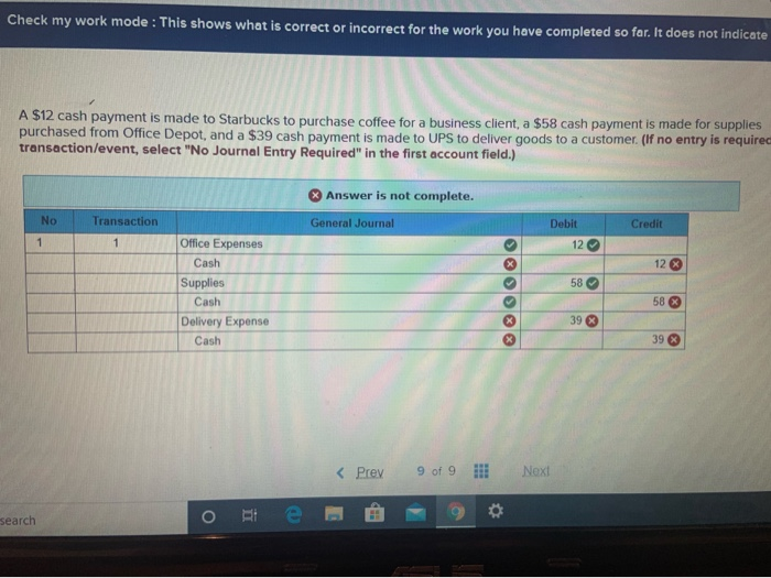 Solved Check my work mode : This shows what is correct or 