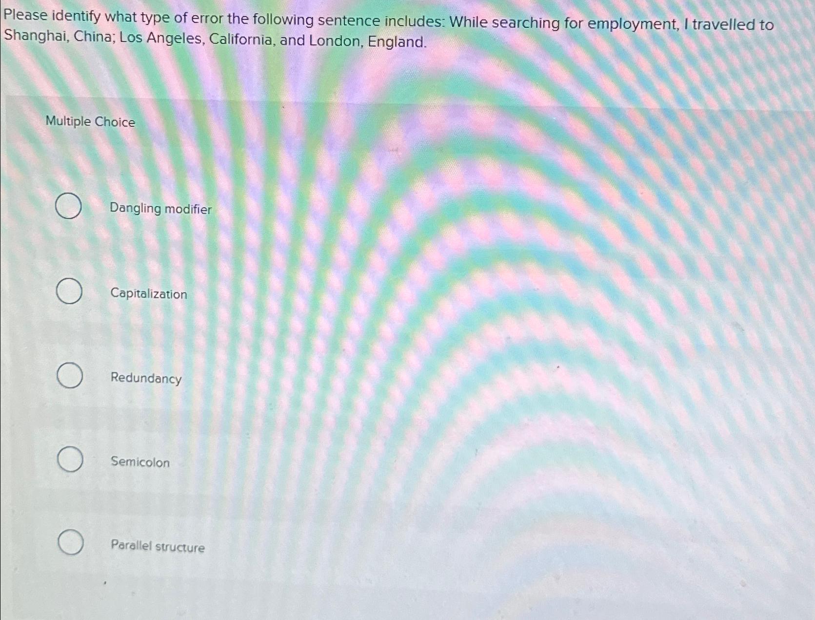 Solved Please identify what type of error the following | Chegg.com