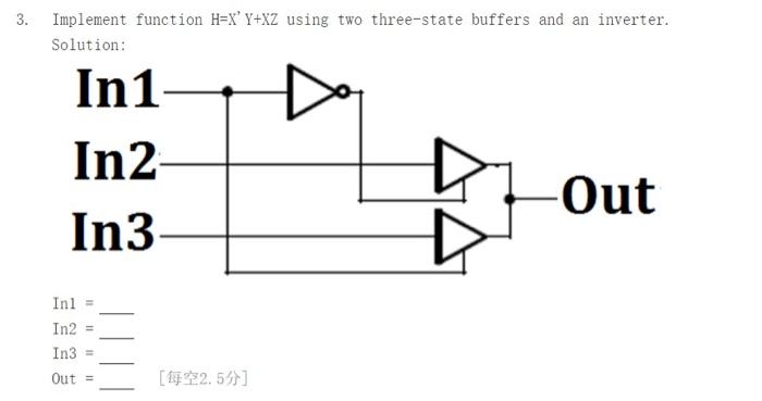 Solved Implement Function H X′y Xz Using Two Three State