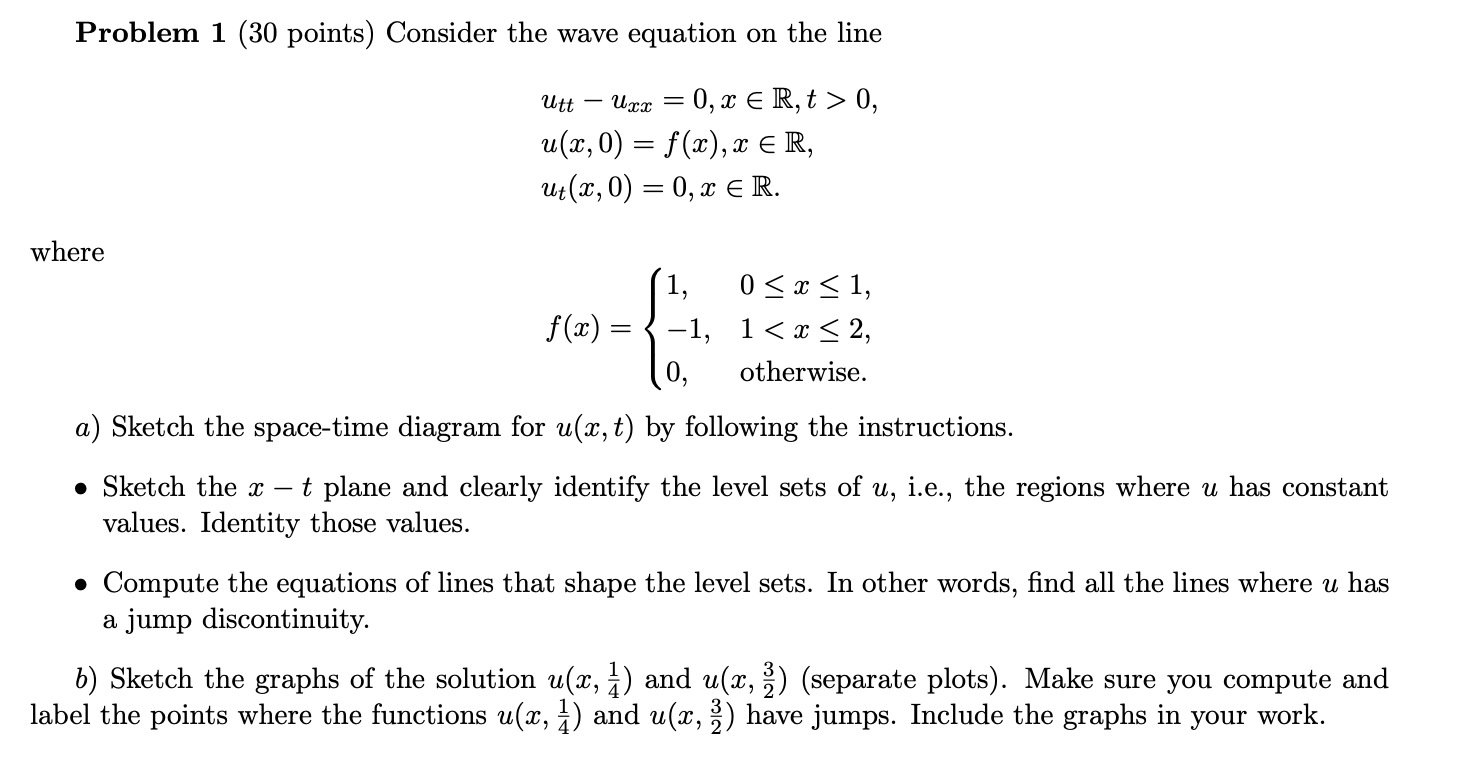 Solved Problem 1 (30 ﻿points) ﻿Consider the wave equation on | Chegg.com