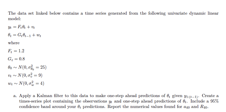 Solved The data set linked below contains a time series | Chegg.com