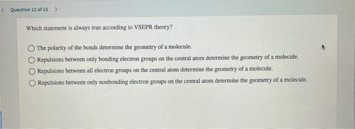 Solved &lt; Question 12 Of 15 &gt; Which Statement Is Always True | Chegg.com