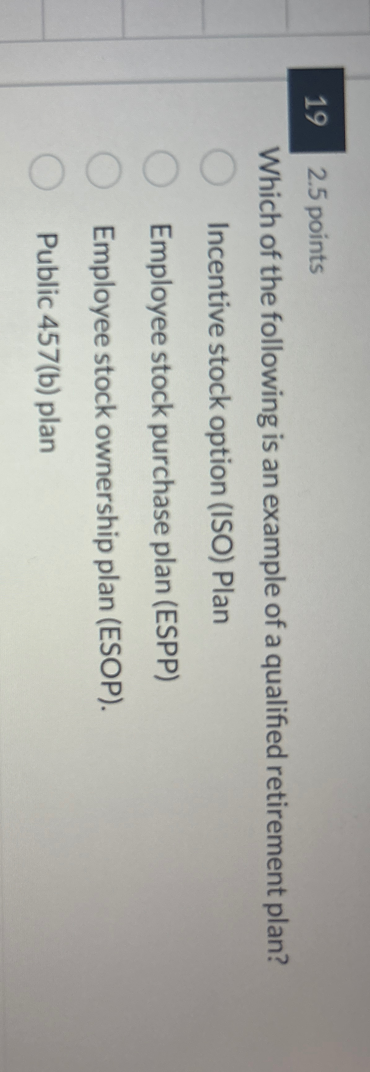 Solved 192.5 ﻿pointsWhich of the following is an example of