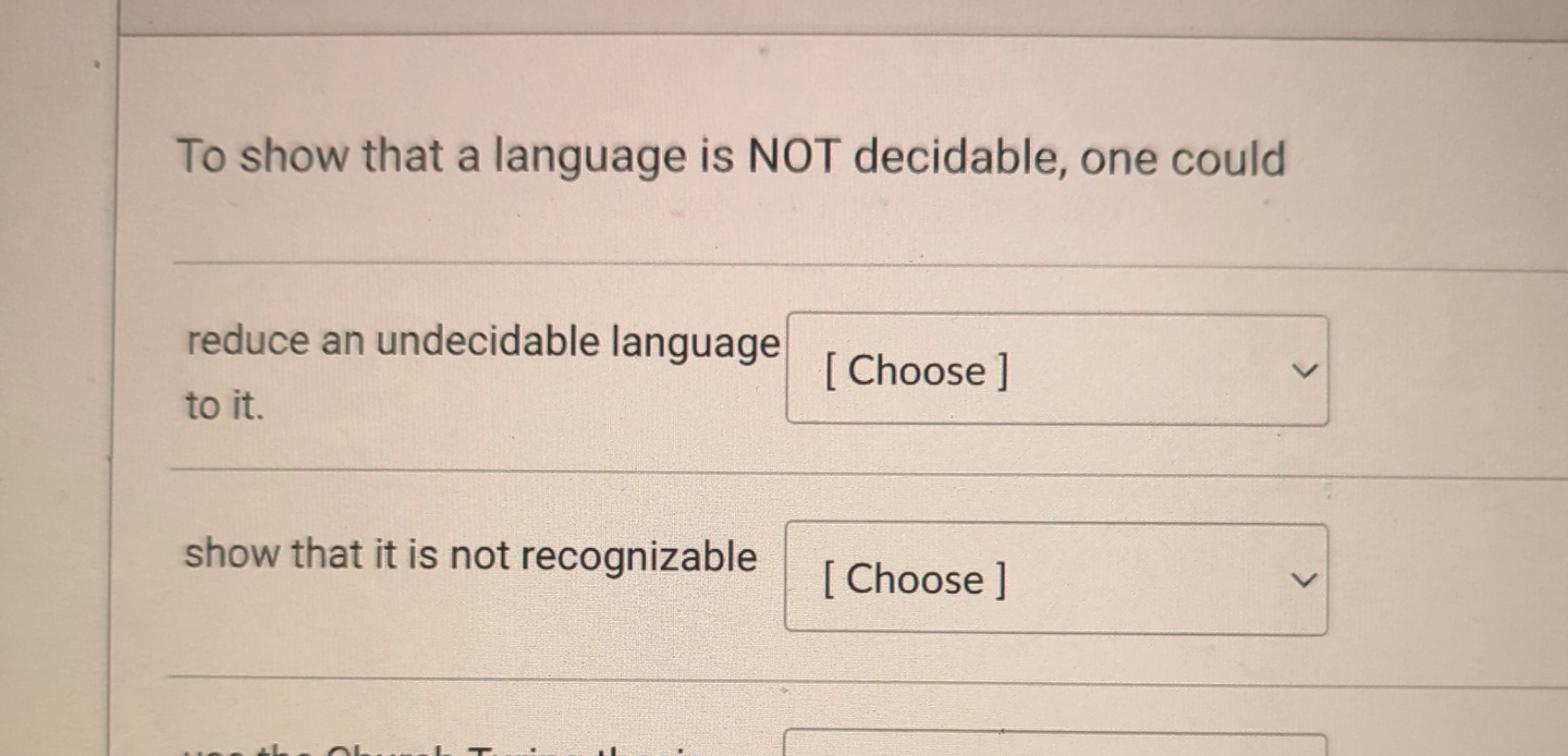 Solved To show that a language is NOT decidable, one | Chegg.com