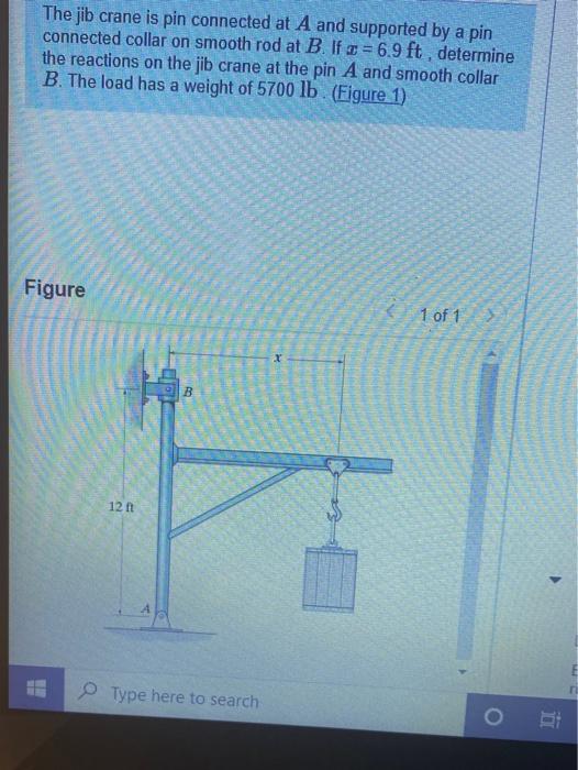Solved The jib crane is pin connected at A and supported by | Chegg.com
