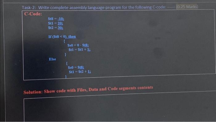 Solved Task-2: Write Complete Assembly Language Program For | Chegg.com