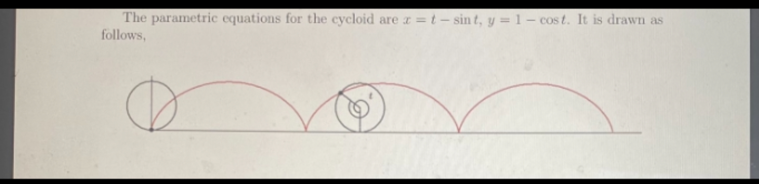 Solved The parametric equations for the cycloid are | Chegg.com