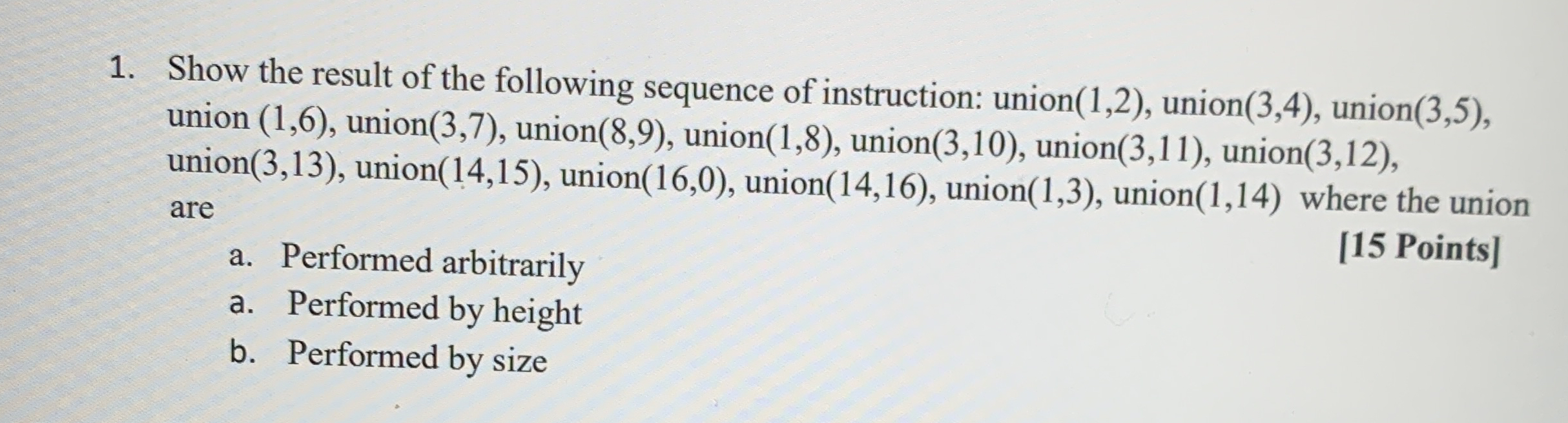 Solved Show the result of the following sequence of | Chegg.com