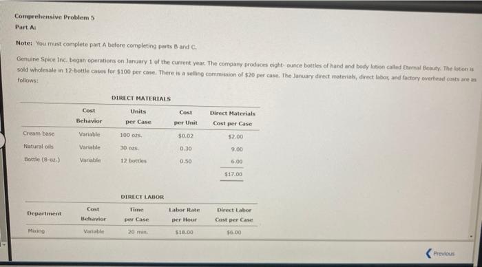 Solved Comprehensive Problem 5 Part Ai Note: You Must | Chegg.com