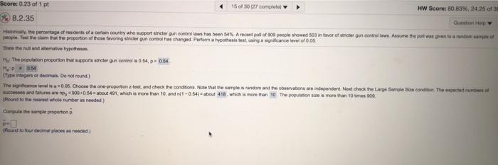 Solved Homework: Chapter 8 Homework Score: 0.23 of 1 pt 15 | Chegg.com