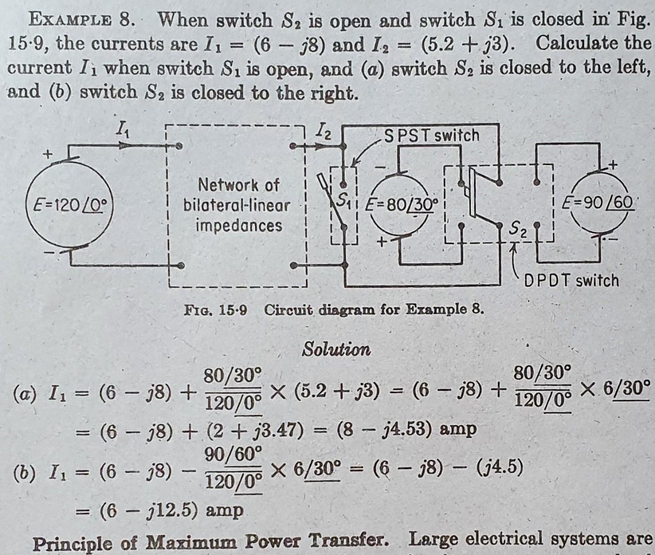 Solved EXAMPLE 8. When switch S, is open and switch Si is | Chegg.com