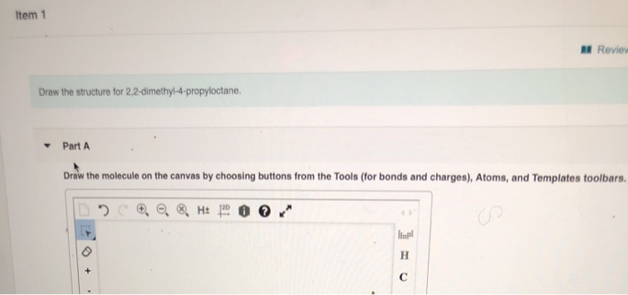 Solved Item 1 A Review Draw The Structure For | Chegg.com