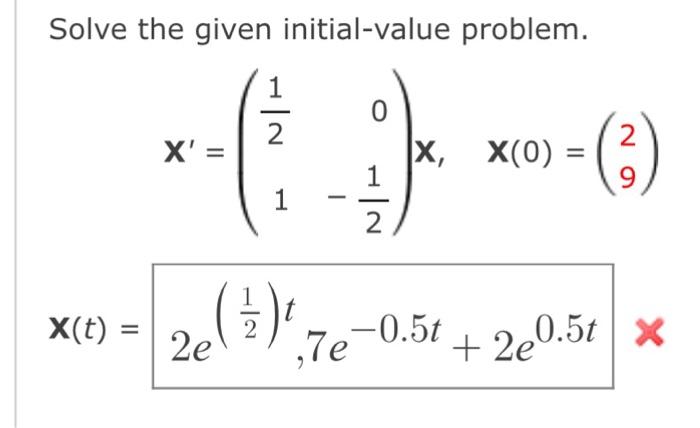 Solved Solve the given initial-value problem. | Chegg.com